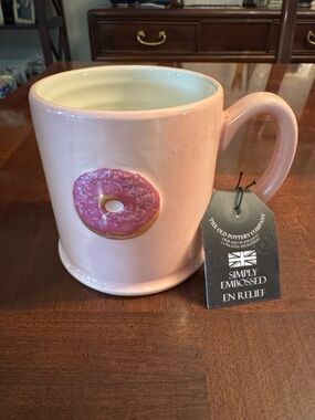 The Old Pottery Company Donut Mug Cup 14 oz. New